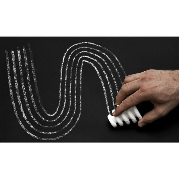 Set of 2 White Moon Chalk by Areaware Satellite Stack Rake Art Supplies - Picture 3 of 5